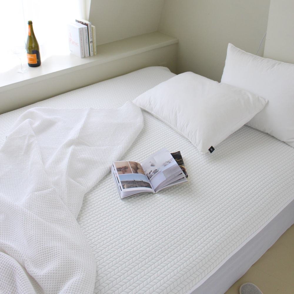 듀라론 냉감패드 여름 침대 쿨매트 모서리 고정밴드 헤링본 S(100x200cm)