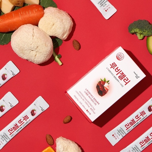 건강한 간식 매일웰 루비젤리 노루궁뎅이버섯&비타민의 만남 딸기맛 젤리 딸기, 15g, 20개 - 상세 이미지 2