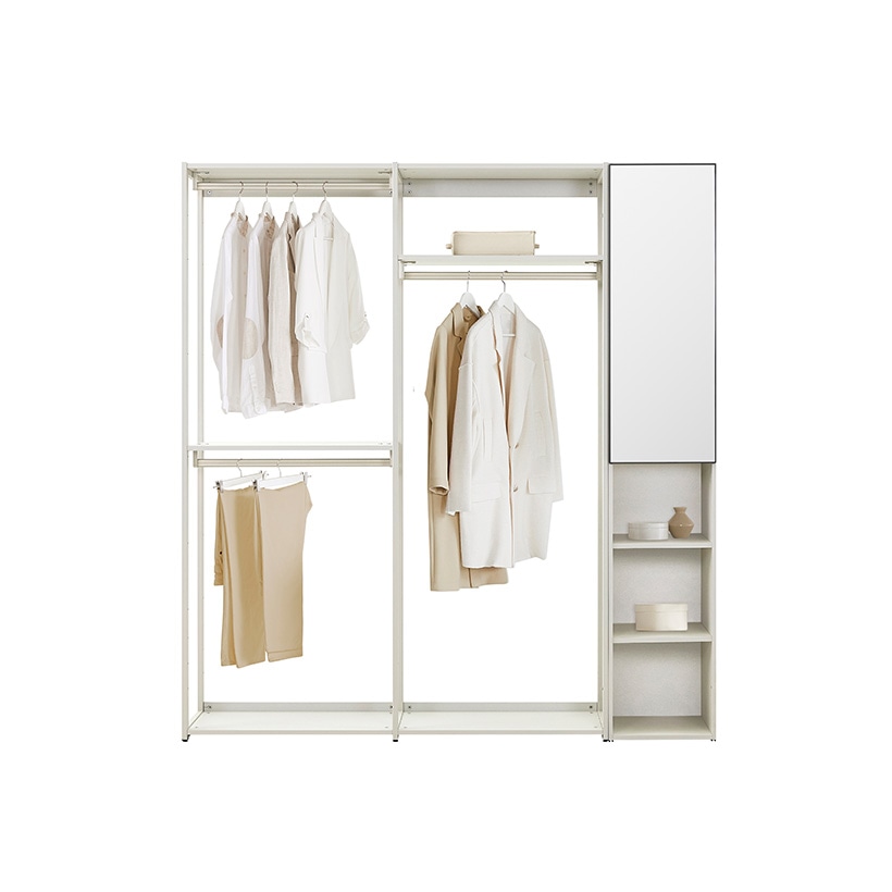 까사미아 뉴로브 에센셜 드레스룸 1980x423x2150mm, 화장대형, 라이트그레이