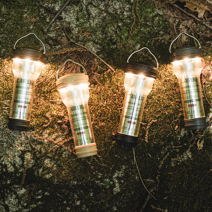 카고컨테이너 에어 라이트 4P 차징독 케이스 세트 캠핑 백패킹 LED 랜턴 무드등