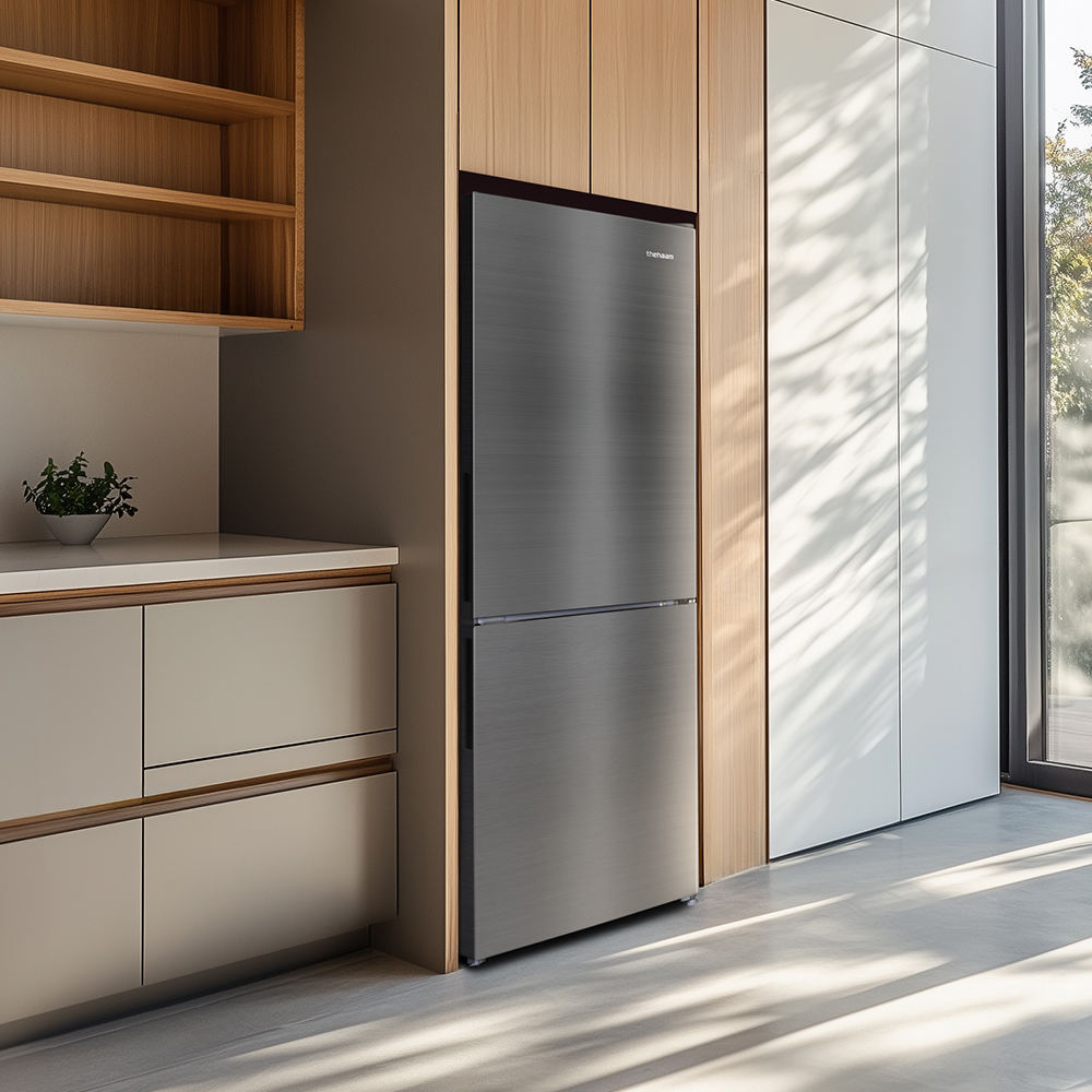 더함 소형 냉장고 원룸 사무실 신혼 냉장고 상냉장 하냉동 미니 실버 냉장고 157L