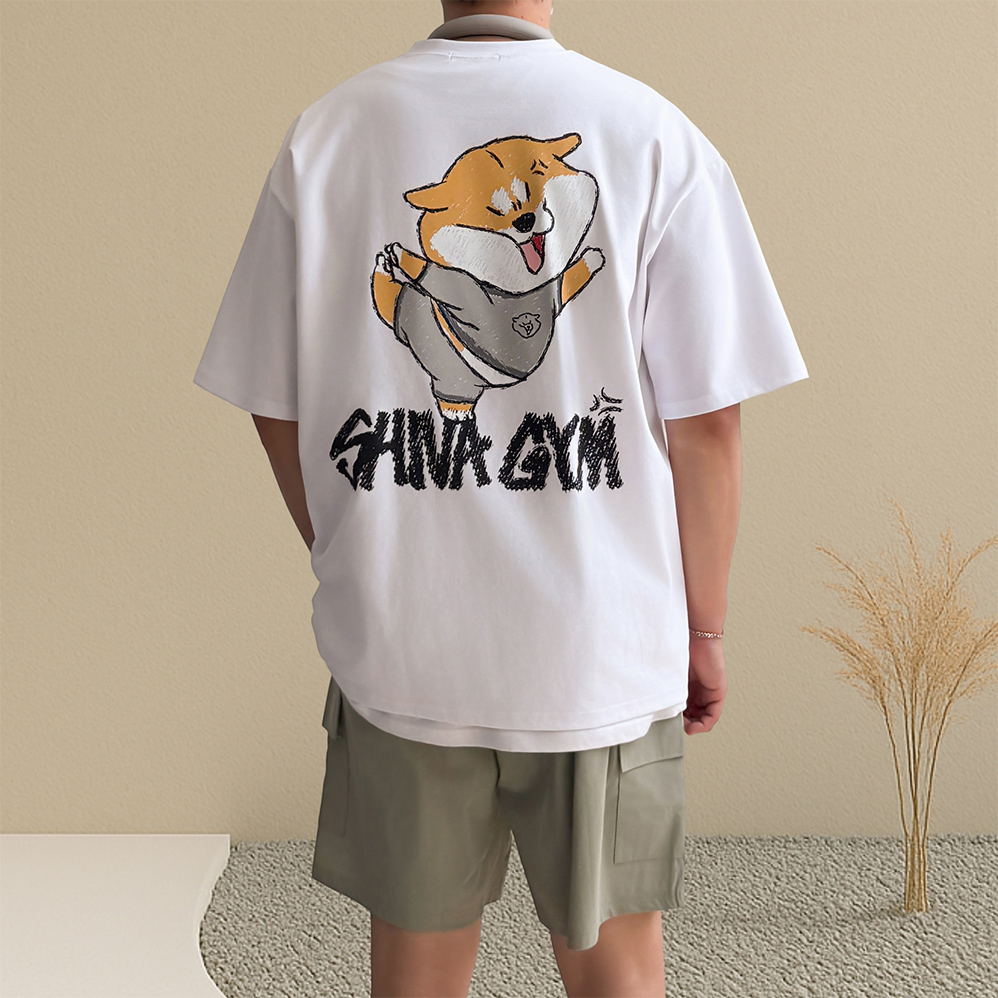 1+1 남자오버핏반팔티 냉감티셔츠 헬스오버핏반팔 - 상품 이미지