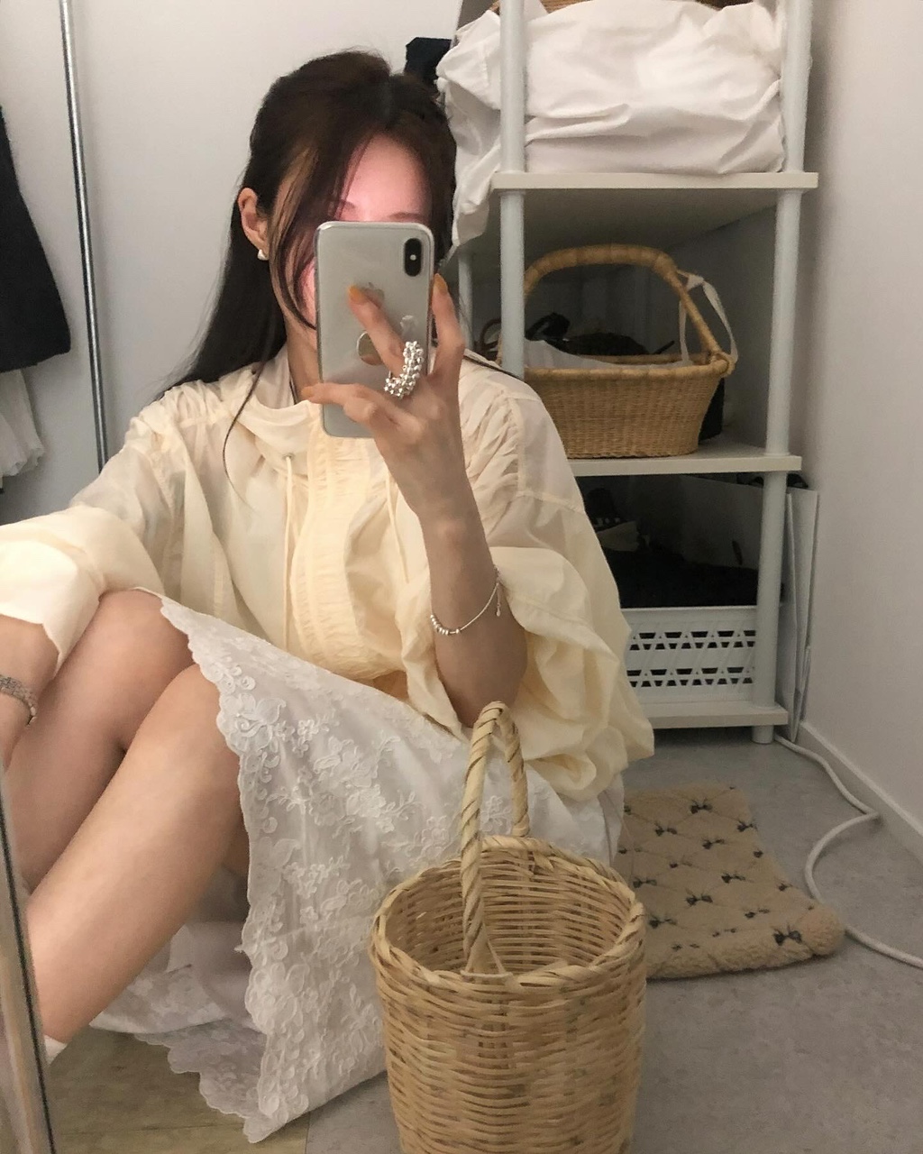 쿠보 여성 여름 살안타템 셔링 오버핏 루즈핏 벌룬 스트링 후드 바람막이 점퍼 - 상세 이미지 3