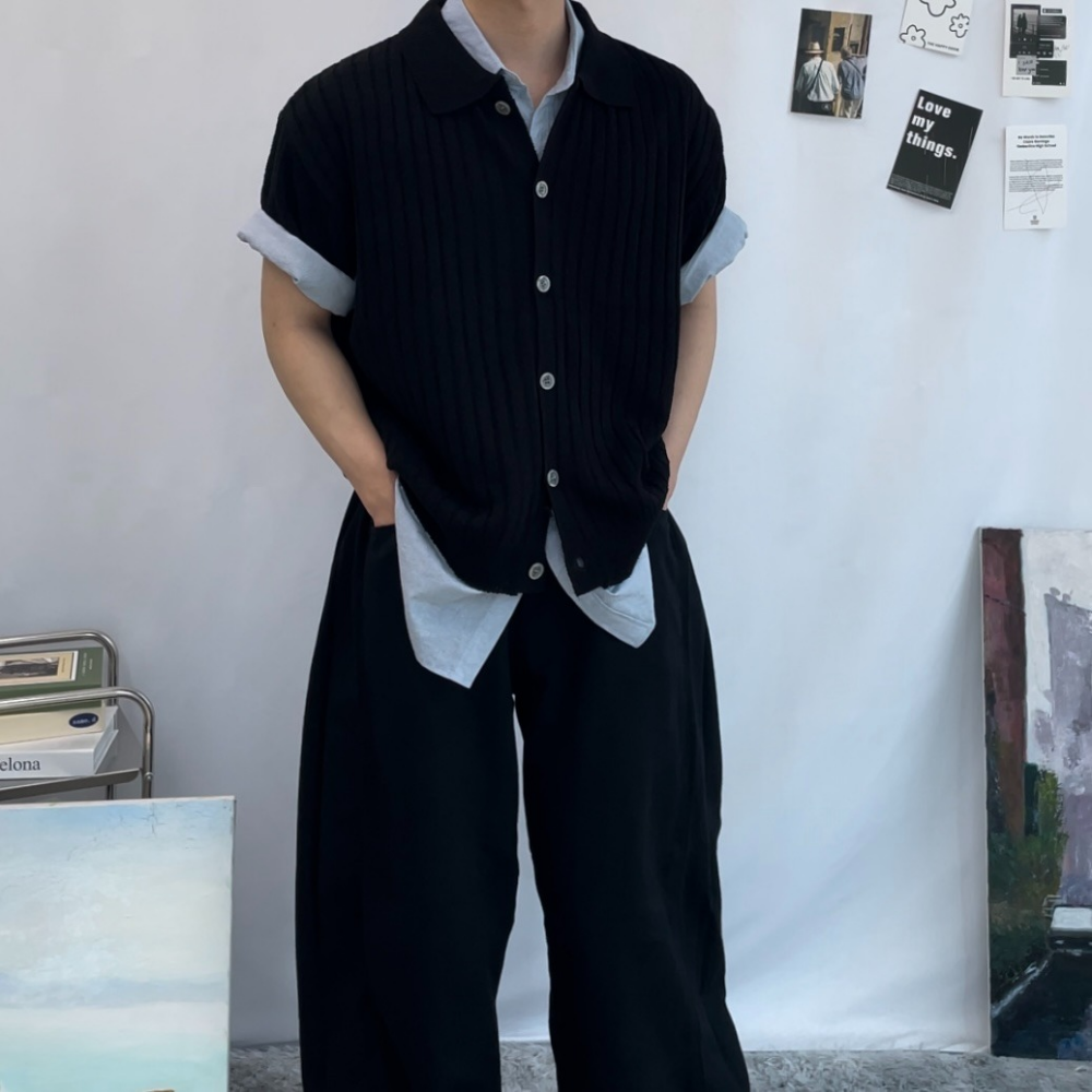 남자피그먼트셔츠 워싱코튼 오버핏 셔츠남방 - 메인 이미지