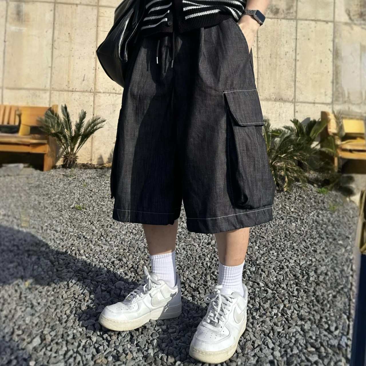 남자버뮤다팬츠 카고반바지 벌룬팬츠 와이드반바지 이미지 4