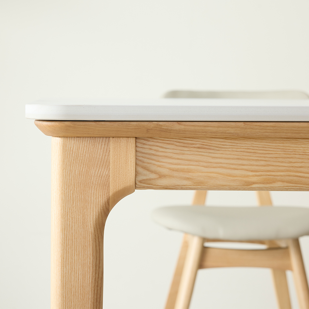 아르코 포세린 양면 세라믹 50R 애쉬 원목 4인용 식탁 테이블 1600