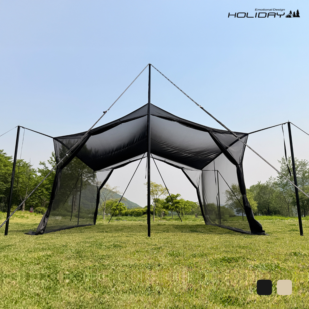 홀리데이 캠핑 헥사 렉타 타프 방염 메쉬 스크린 M