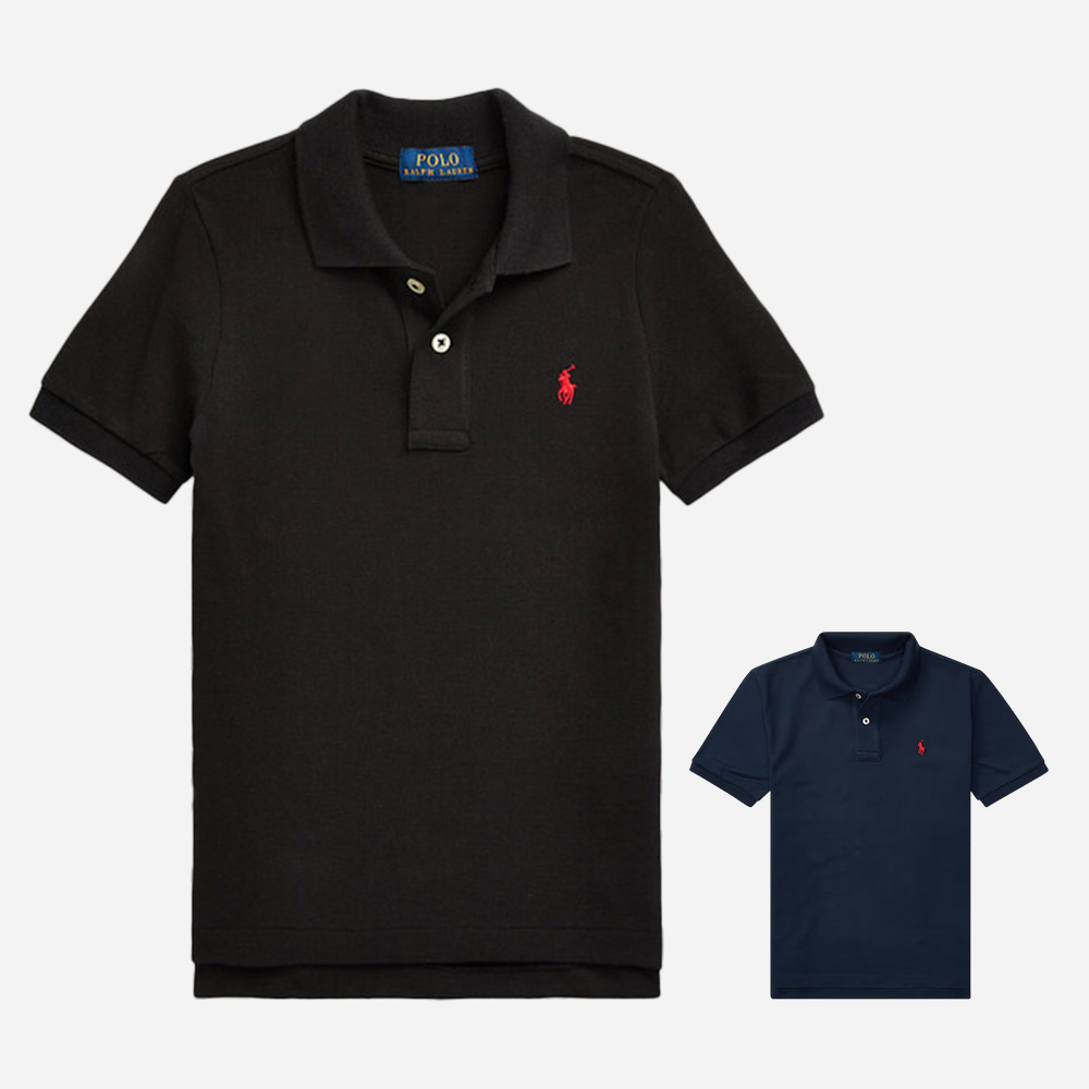 폴로 랄프로렌 보이즈 남녀공용 카라 반팔 티셔츠