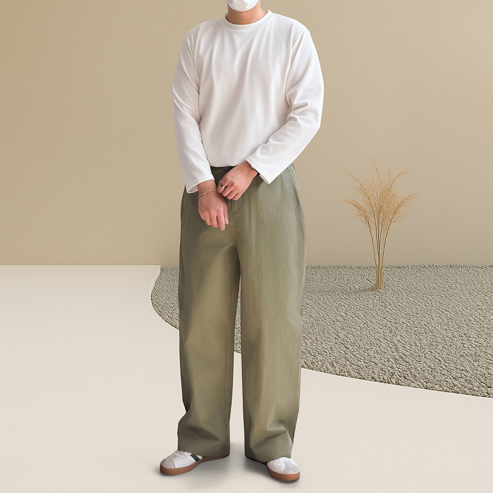 1+1 나일론바지 남자벌룬팬츠 워크팬츠 통큰바지 - 상세 이미지 2