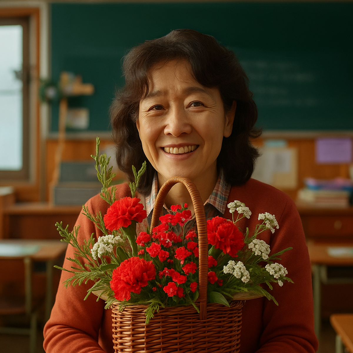 충남 보령 혼합 카네이션 꽃바구니 어버이날 스승의날 꽃배달 부모님 선물 인사 생화 농장직영