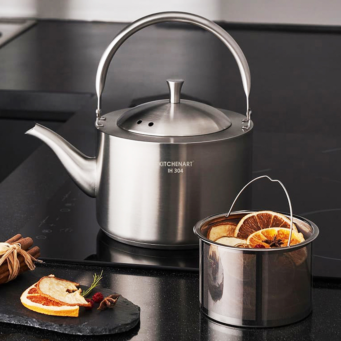 올스텐 보리차주전자 물끓이는 인덕션용 주전자 육수 거름망 차망 키친아트 티팟 3size