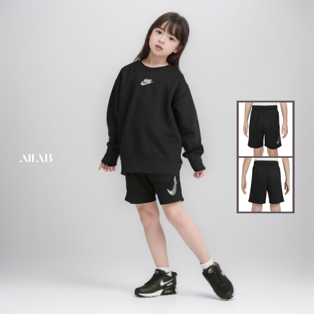 [오늘출발] 나이키 키즈 반바지 주니어 여름 숏팬츠 아동 어린이 초등학생 쇼츠 블랙(드라이핏스우시), L