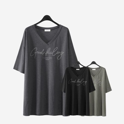 에스티아 2189 굿필링 브이넥 티셔츠 빅사이즈 : 에스티아