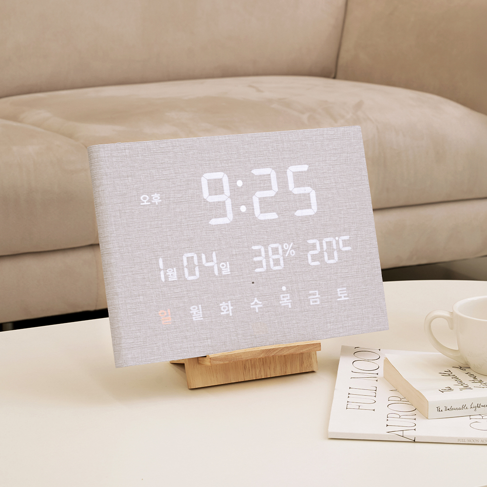 오아 모던 LED 벽시계 온습도 무소음 인테리어 거실 무타공 벽걸이 원형 29cm 시계