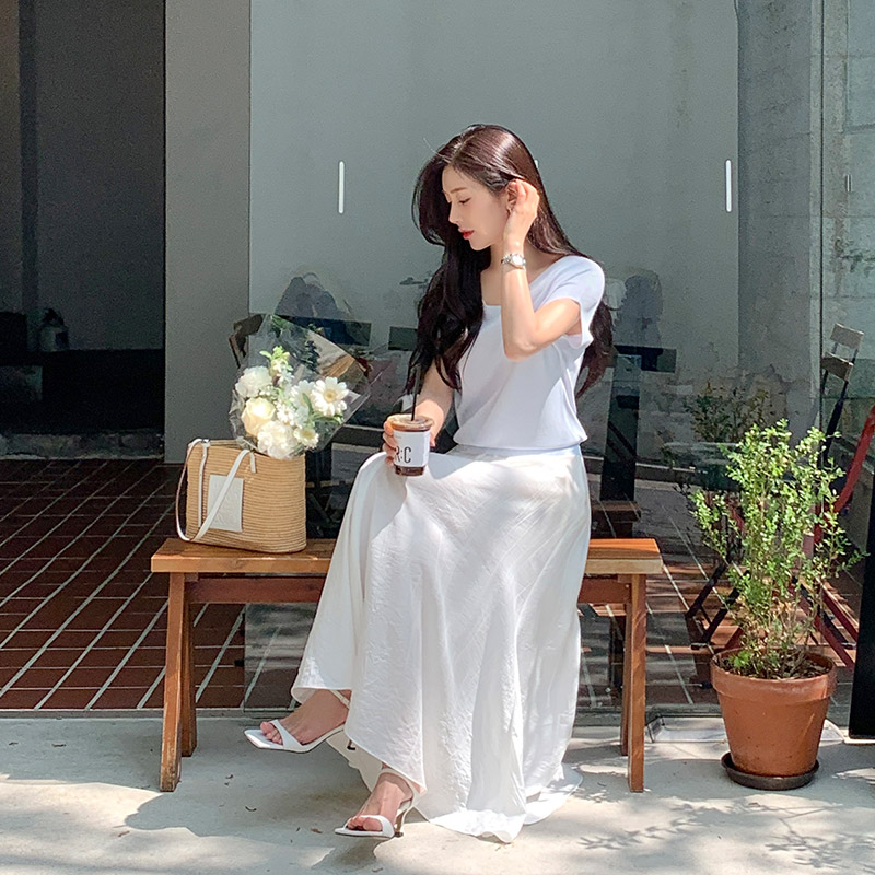 썸머린 링클 롱 플레어 스커트 sk7325 - 상세 이미지 5
