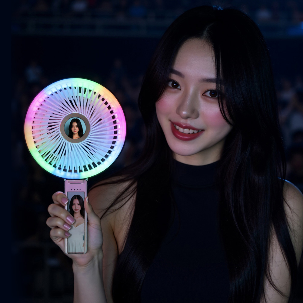 젤리타이거 빅팬 폴더블 휴대용 선풍기 팬팬라이트 LED 13컬러 접이식 - 상세 이미지 2