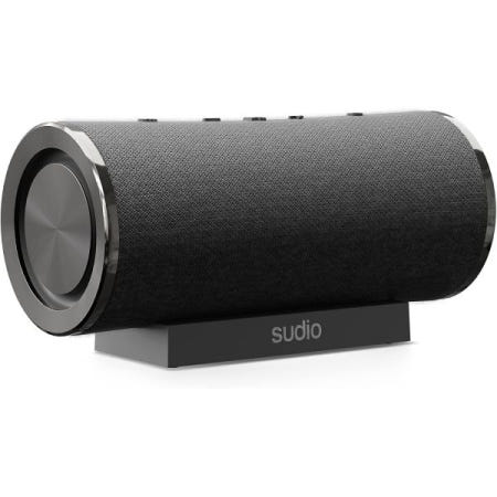 [해외]수디오 펨티오 휴대용 블루투스 스피커 - 무선, IPX6 방수, 듀얼 플레이, 마이크 포함, 14시간 재생 시간, 안드로이드 및 iOS용(블랙)