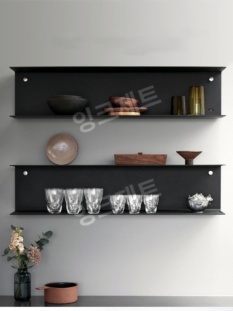 주방 벽걸이선반 일자 다용도실 주방 스틸 매거진 장식 제트 매트화이트+세로60x안길이15높이20cm - 상세 이미지 5