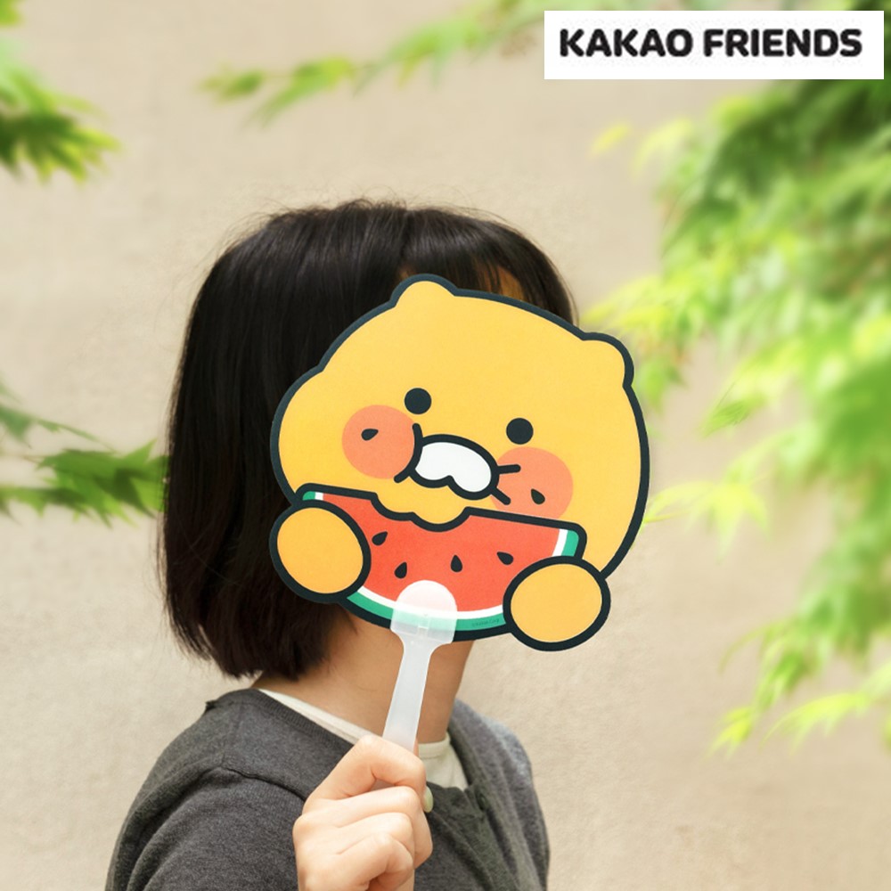 춘식이 부채 PP 휴대용 행사 선물 카카오 - 상품 이미지