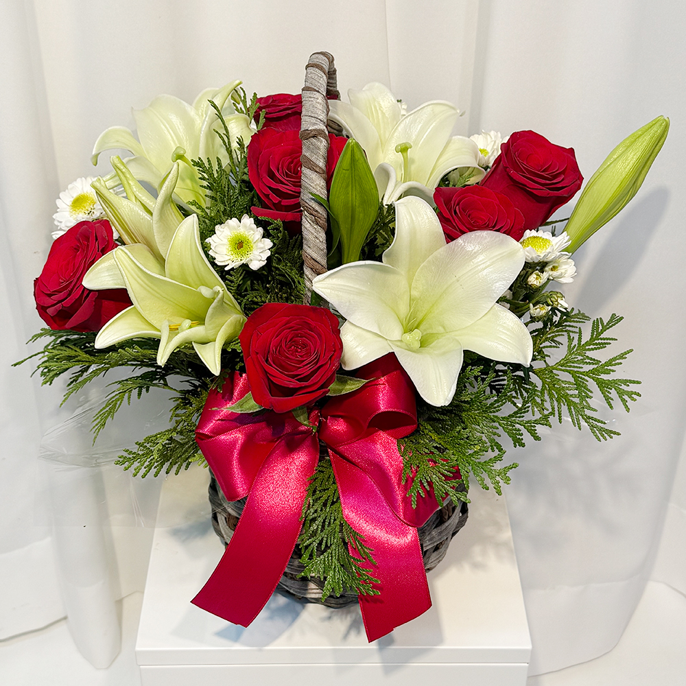 충남 천안 백합 장미 꽃바구니 플라워 생화 생일 기념일 발렌타인데이 축하 감사 전국꽃배달