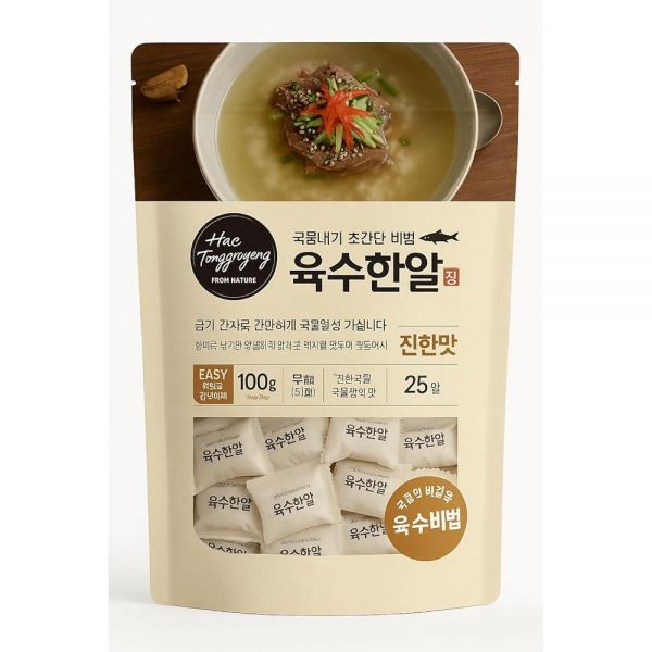 HAE TONGRYEONG FROM NATURE YOOK SOO HAN AHL 동결 건조, 딥 테이스트 코인 스톡 100g (4g x 25개, 0.1kg(0.2파운드), 99.8g : 선한 상점
