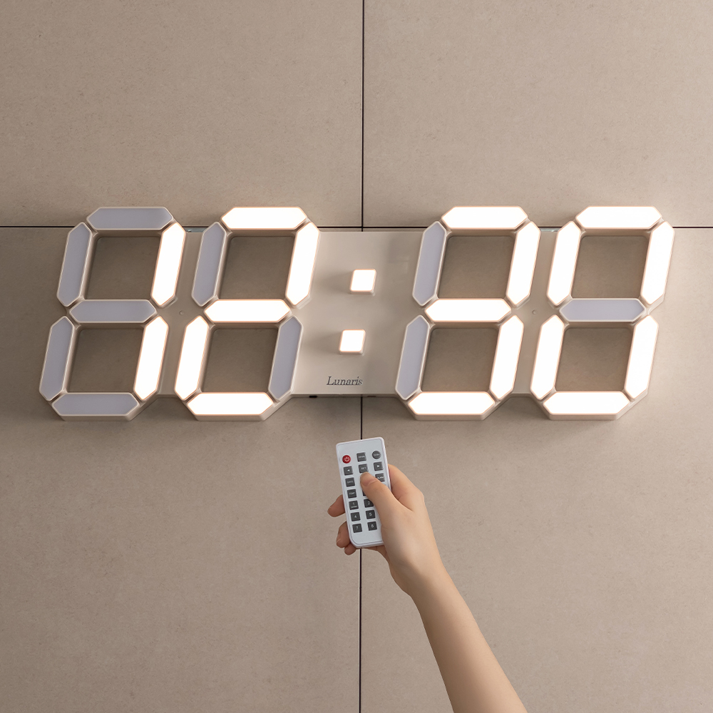 국산 루나리스 오로라 GPS 수신 LED 벽시계 54cm 조도센서 컬러설정 날짜 온도 알람 - 상세 이미지 5