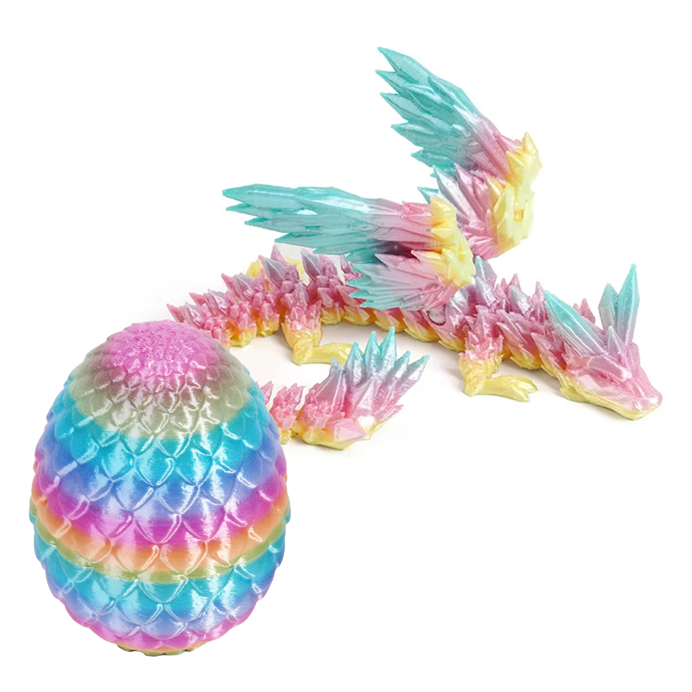 드래곤 인형 에그 인형 3D프린터 장난감 자유관절 동물 피규어 소품 모형 선물 A 에그드래곤-레드블루 이미지 2