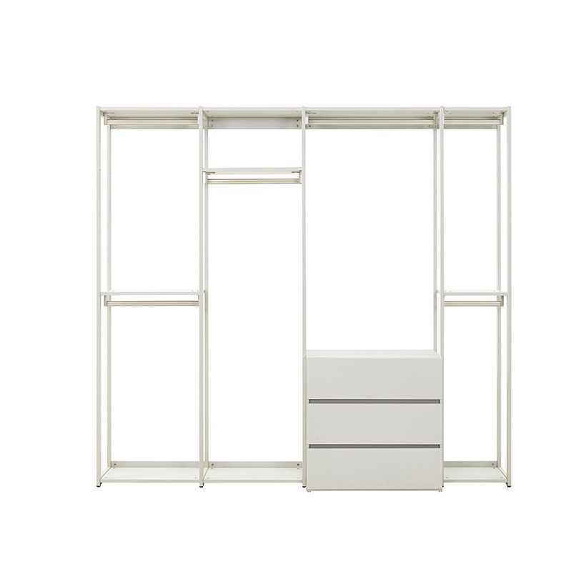 까사미아 뉴로브 에센셜 드레스룸 2340x535x2150mm, 서랍형, 라이트그레이