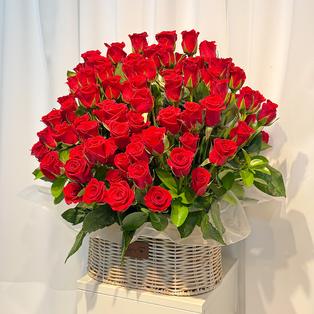 빨간 레드 장미100송이 프로포즈 이벤트 꽃바구니 전국 꽃배달서비스 꽃배송 로즈 생일 선물