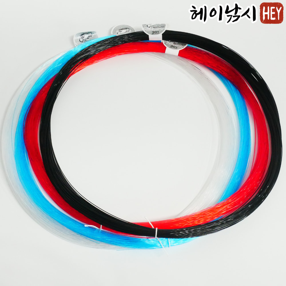 원투 낚시 자작채비 기둥줄 경심줄 30호 (100m) 투명 이미지 3