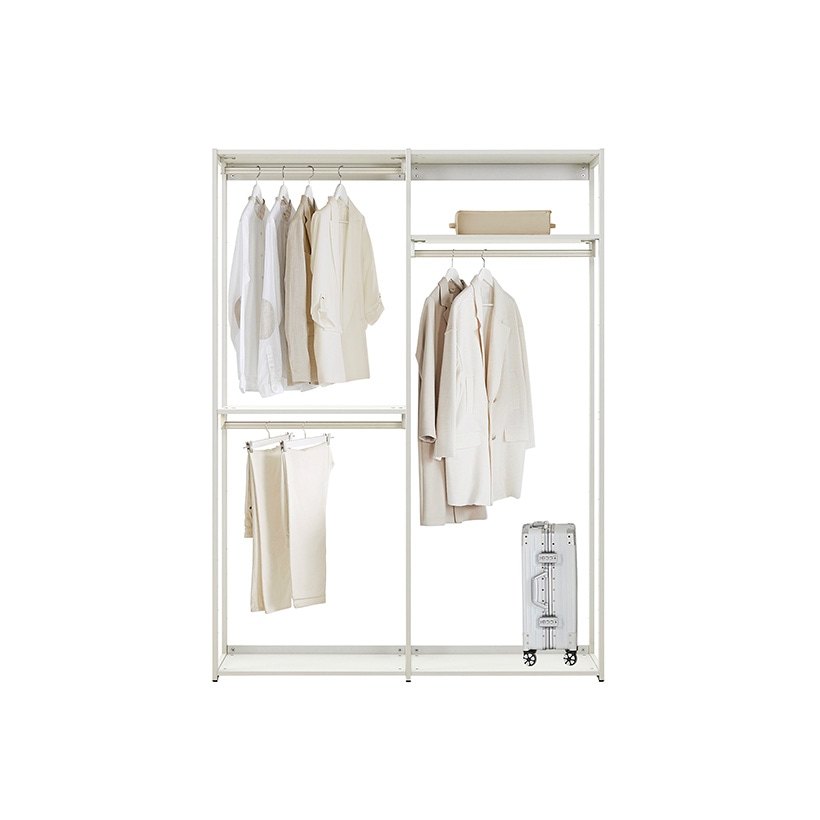 까사미아 뉴로브 에센셜 드레스룸 1580x400x2150mm, 행거형, 라이트그레이
