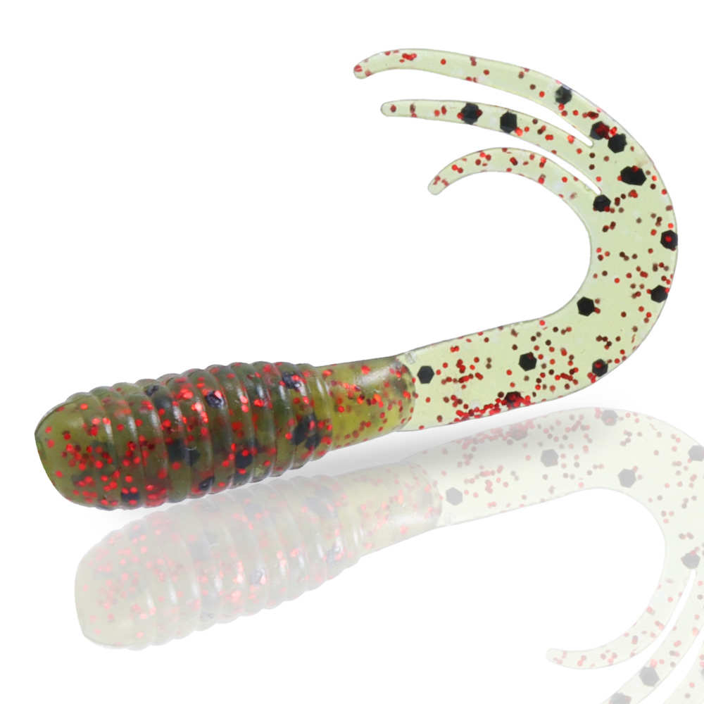 캣츠크로우 트리플그럽 쏘가리웜 꺽지 우럭 광어 그럽웜 026 워터 멜론 레드, 5cm(2인치) - 상품 이미지
