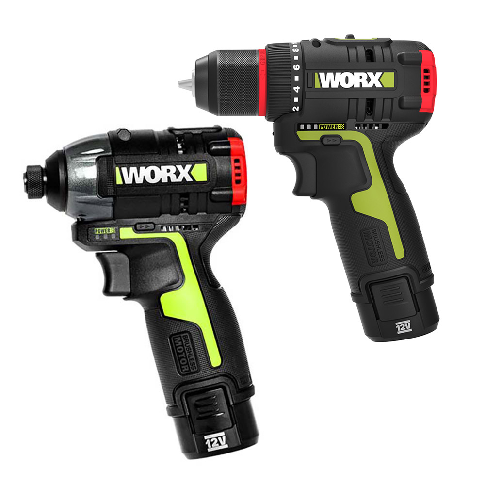 웍스 충전 드릴 임팩드라이버 콤보키트 12V 2.0Ah 배터리 2개 BL WU919X