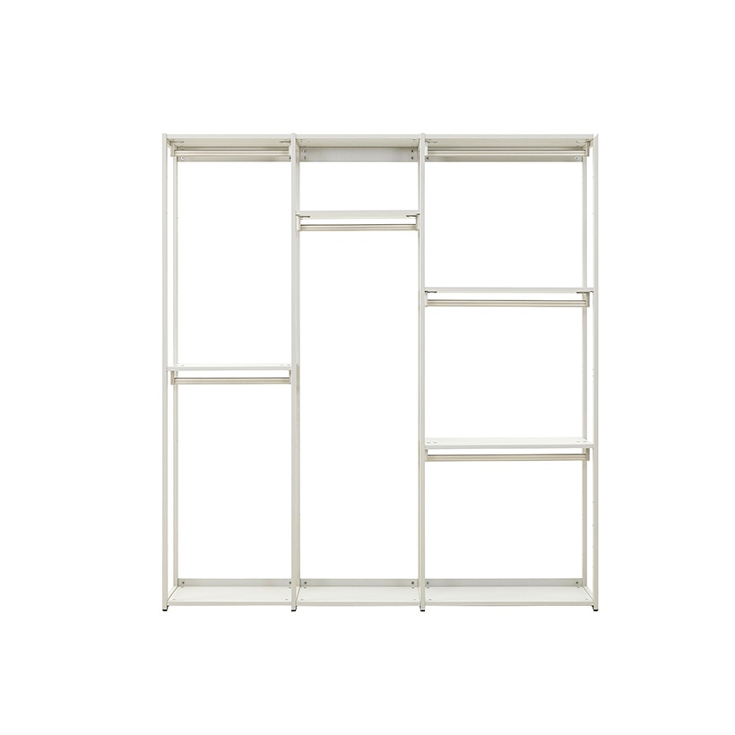 까사미아 뉴로브 에센셜 드레스룸 1960x400x2150mm, 3단행거형, 라이트그레이