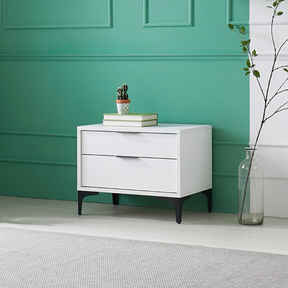 쿠 600 모듈협탁 높은 침대협탁2단 월넛 우드