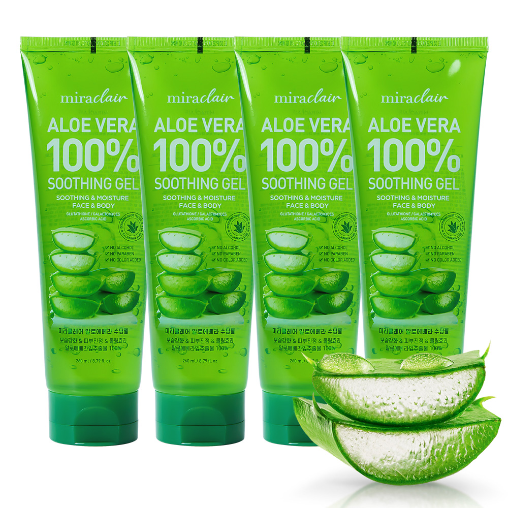 순도100% 수분가득 무알콜 수딩젤 고보습 진정 쿨링겔 알로에베라, 260ml, 4개 - 상품 이미지