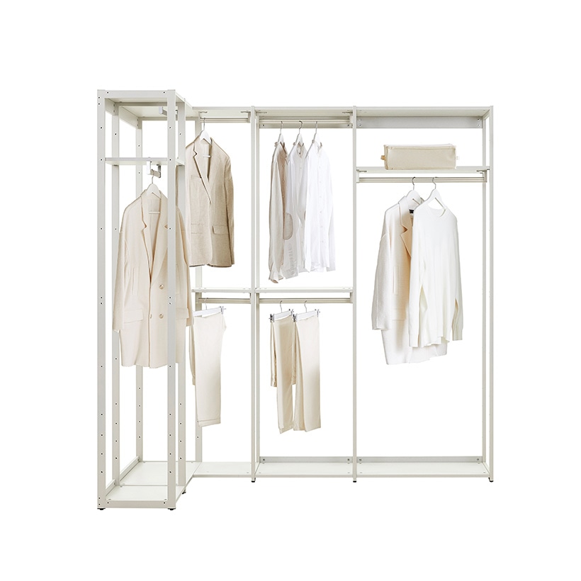 까사미아 뉴로브 에센셜 드레스룸 2110x1130x2150mm, 행거형, 라이트그레이