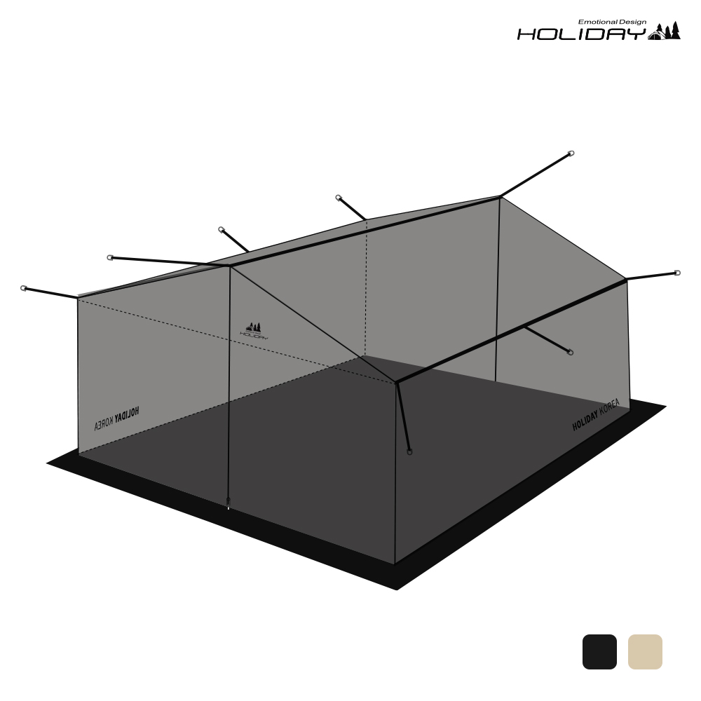 홀리데이 캠핑 헥사 렉타 타프 방염 메쉬 스크린 M