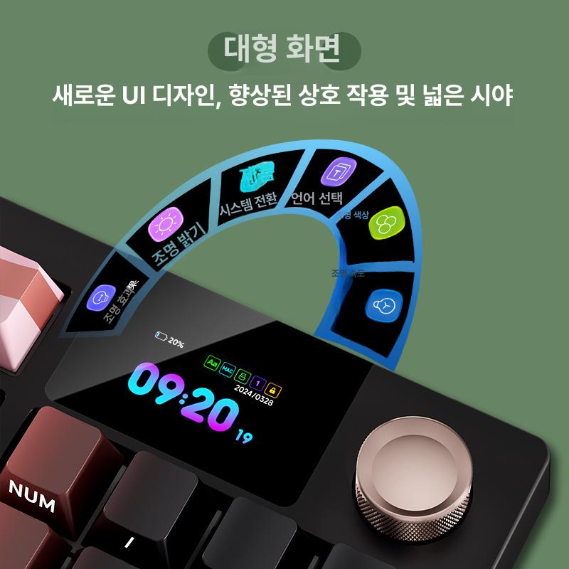 Langtu LT95 맞춤형 3모드 기계식 게이밍 저소음 RGB 유선 블루투스 취웨이-마카롱 3모드 8000 mA - 상세 이미지 3