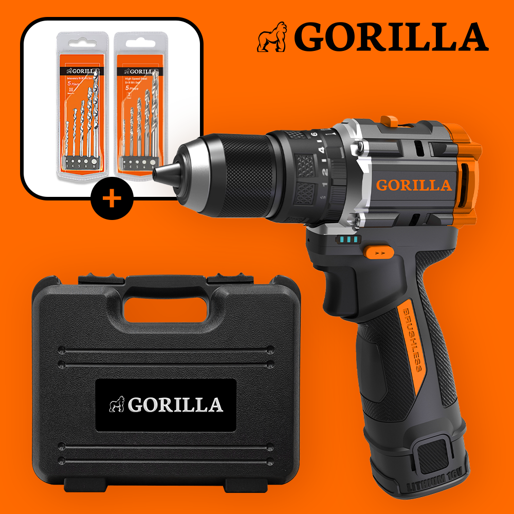 고릴라 16V 충전 전동 해머 드릴 드라이버 GO16HD