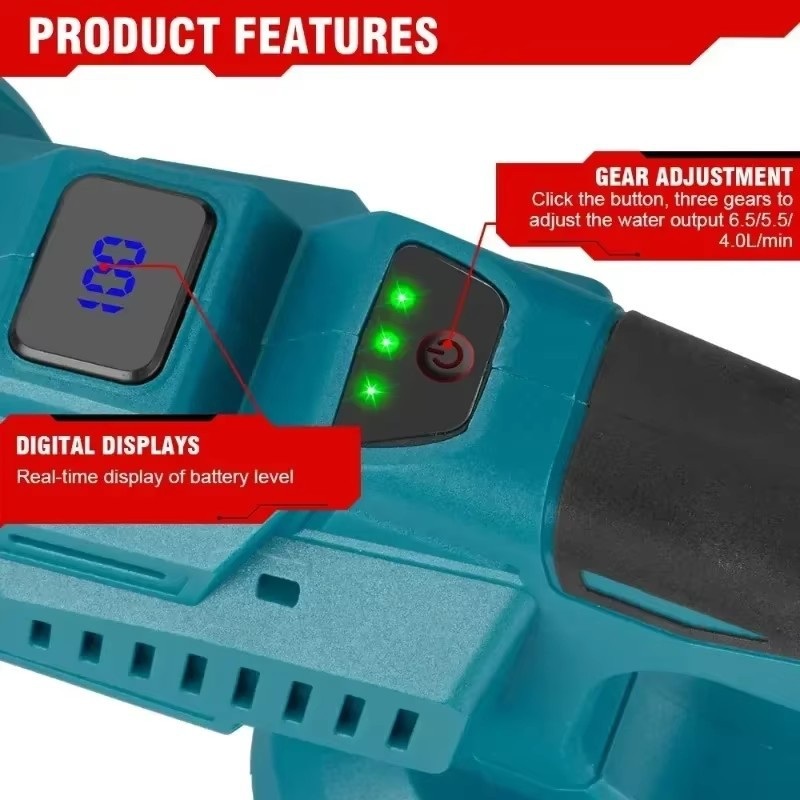250Bar 3500W 고압 세차건 6 in 1 21V 18V 배터리 무선 충전식 세차총 - 상세 이미지 4