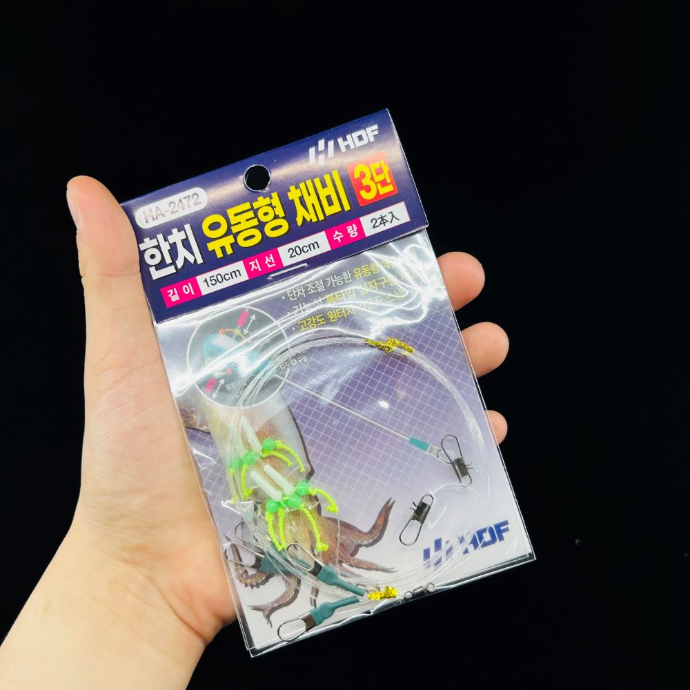 HDF 해동조구사 한치 유동형 채비 오모리그 이카메탈 채비 2단 HA-2471 - 상세 이미지 4