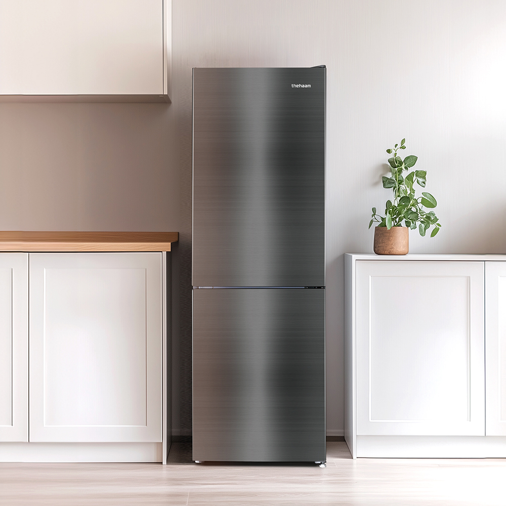 더함 소형 냉장고 원룸 사무실 신혼 냉장고 상냉장 하냉동 미니 실버 냉장고 157L