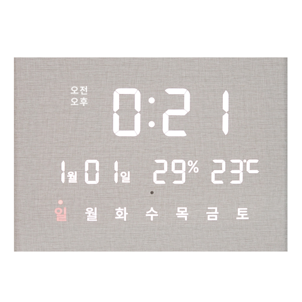 오아 모던 LED 벽시계 온습도 무소음 인테리어 거실 무타공 벽걸이 원형 29cm 시계