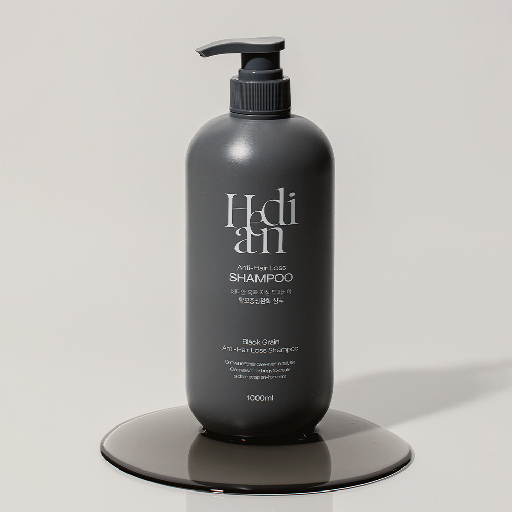헤디안 흑곡 지성 탈모 샴푸 1L 2개 두피케어 대용량 검은콩 블랙빈 정수리 지성 남자 여자 약산 이미지 3