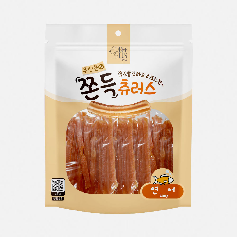 펫어스 쫀득츄러스 강아지대용량간식 반려견 육포 애견간식 연어, 400g, 1개 - 상품 이미지