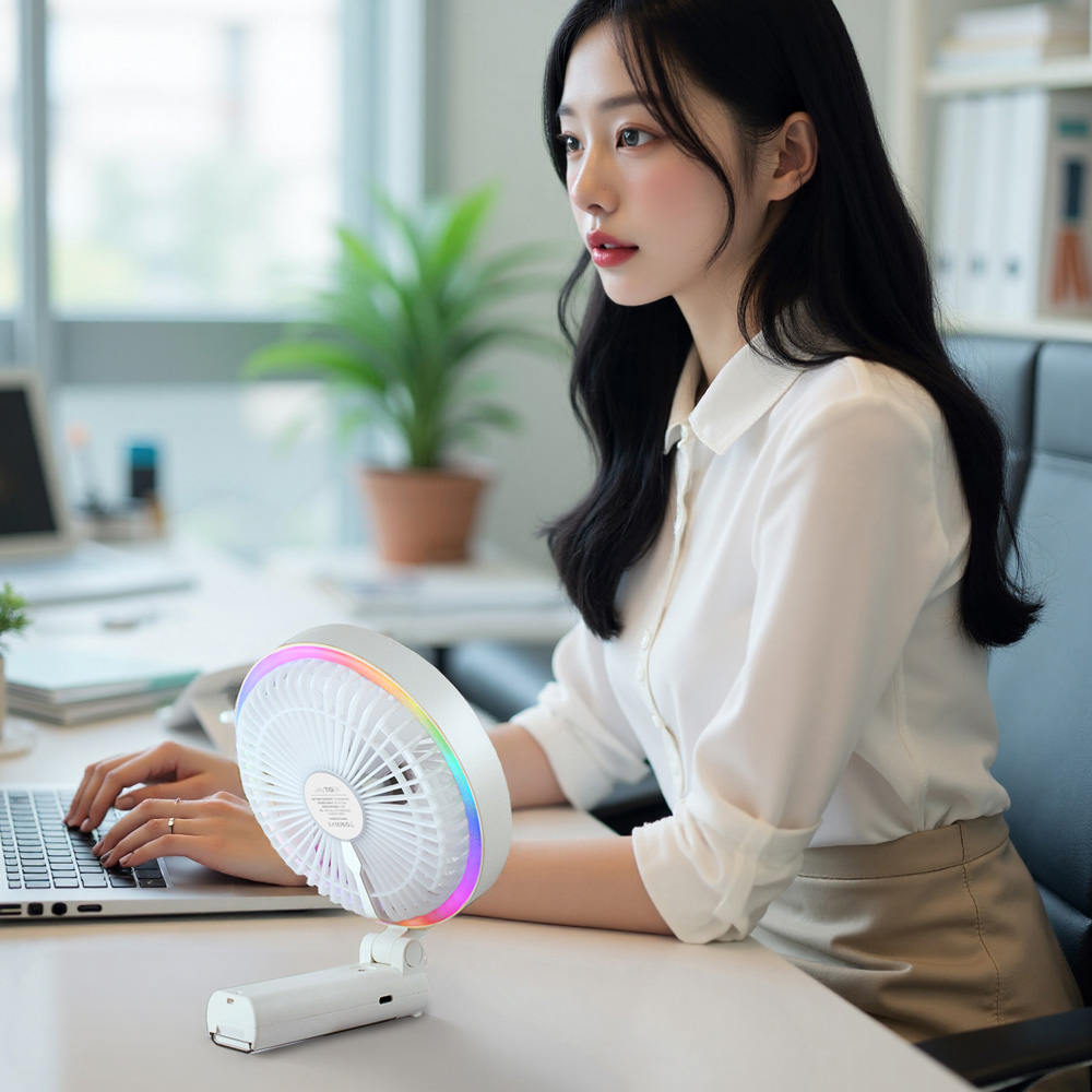 젤리타이거 빅팬 폴더블 휴대용 선풍기 팬팬라이트 LED 13컬러 접이식 - 상세 이미지 4