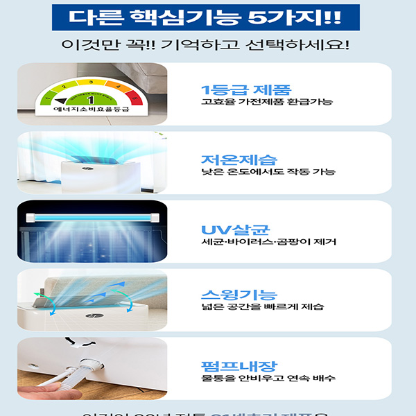 21센추리 NEW 대용량 가정용 업소용 제습기 65L 펌프내장형 CDH-6025SW UV살균 저온제습 1등급 - 상세 이미지 5
