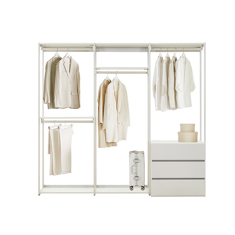 까사미아 뉴로브 에센셜 드레스룸 2360x535x2150mm, 서랍형, 라이트그레이