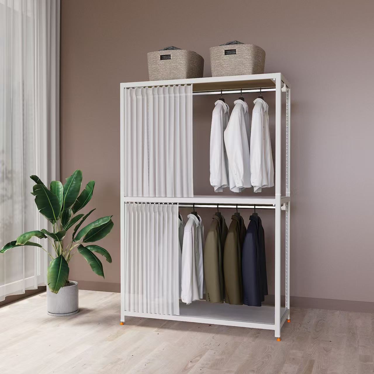 데키리 시스템행거 조립식 옷장 스탠드 드레스룸 옷걸이 행거 4003001800 3단 - 상세 이미지 5